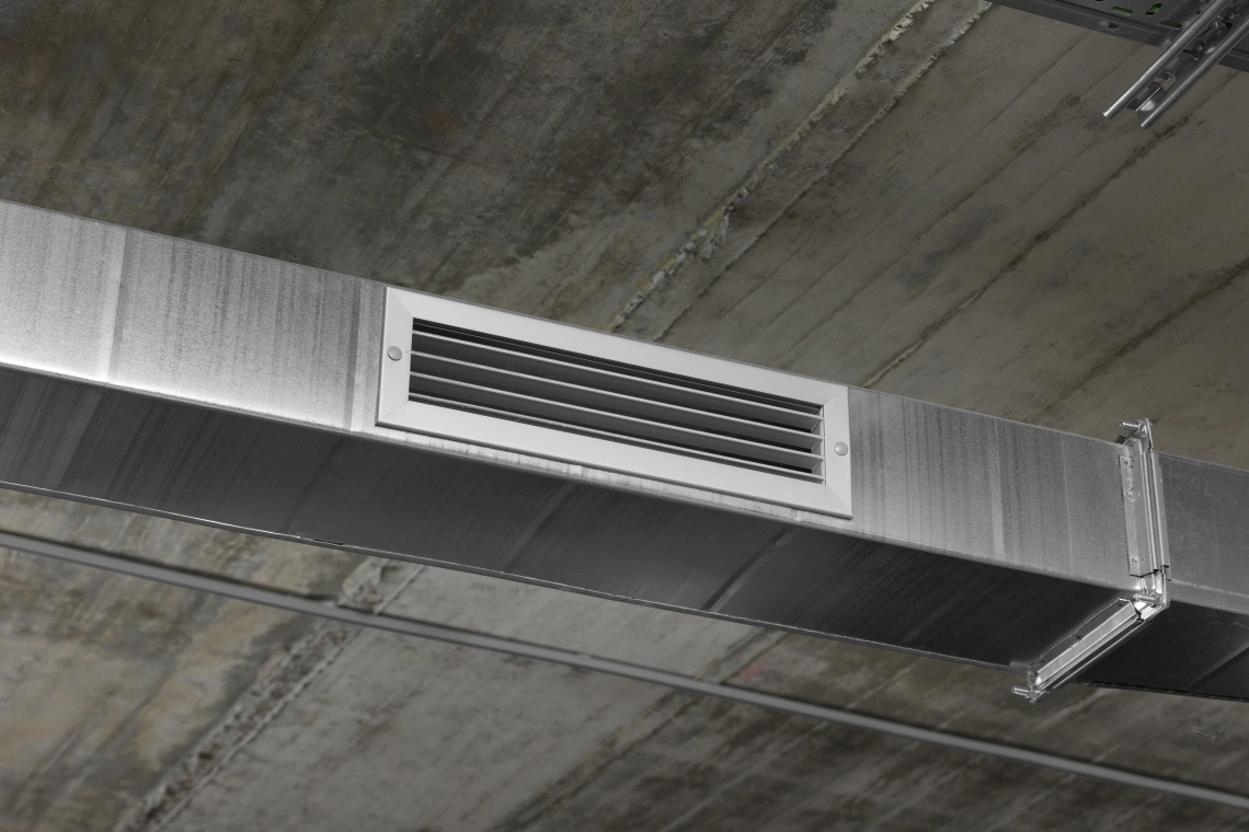 Modern ventilation units improving indoor air quality and health.