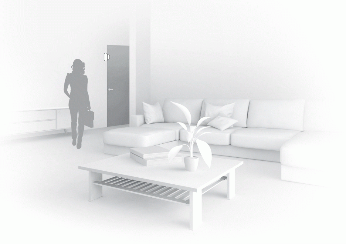 MyCond Zigbee door sensor monitoring home security.